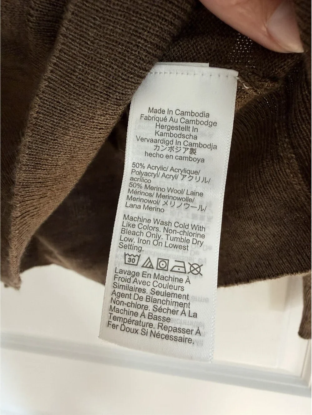J.Crew Merino Wool Blend Crewneck Sweater Brown Size S Unisex Preppy Old Money